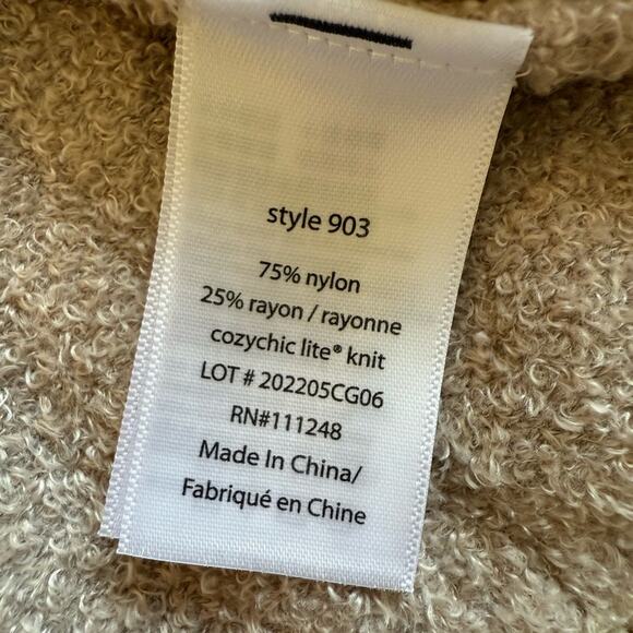 NWT Barefoot Dreams CozyChic Lite Island Wrap Cardigan Size Large / XL Taupe - Picture 6 of 10